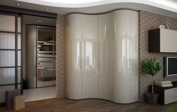 Радиусные шкафы в прихожей – необычный дизайн и отличная вместимость